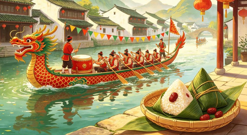 Hartelijke groeten voor het Traditionele Chinese Drakenbootfestival